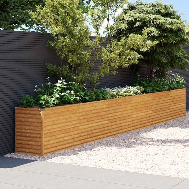 foto del prodotto fioriera rialzata da giardino 578x50x69 cm in acciaio cortencod mxl 130171