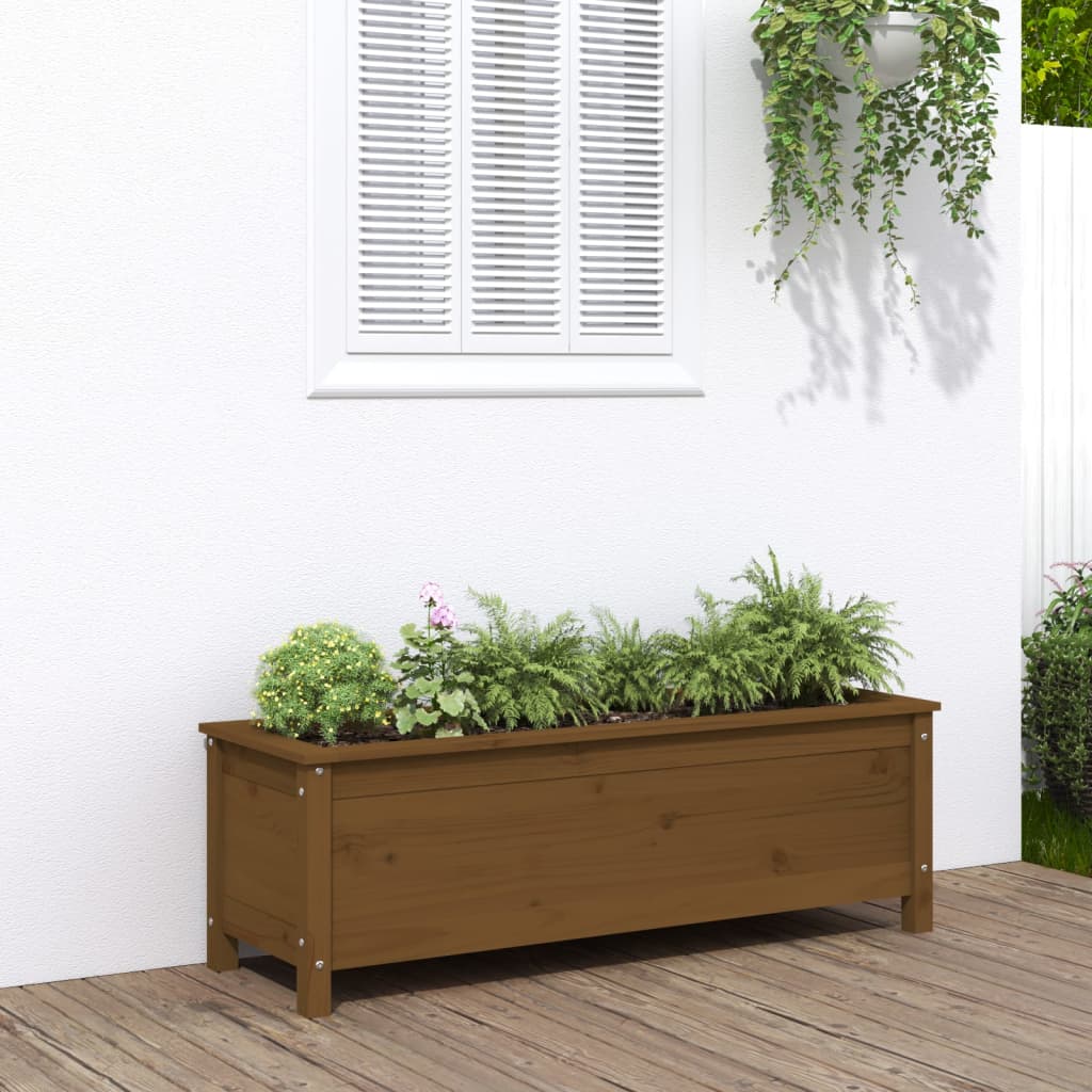 foto del prodotto fioriera rialzata da giardino miele 119,5x40x39cm massello pinocod mxl 80622