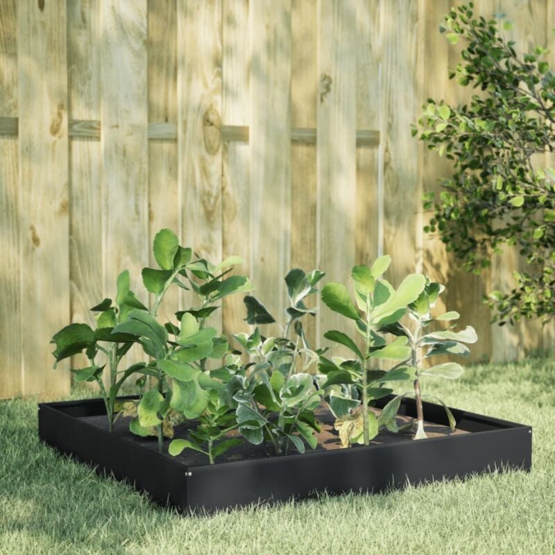 foto del prodotto fioriera rialzata da giardino nera 100x100x26 cm in acciaio vidaxl