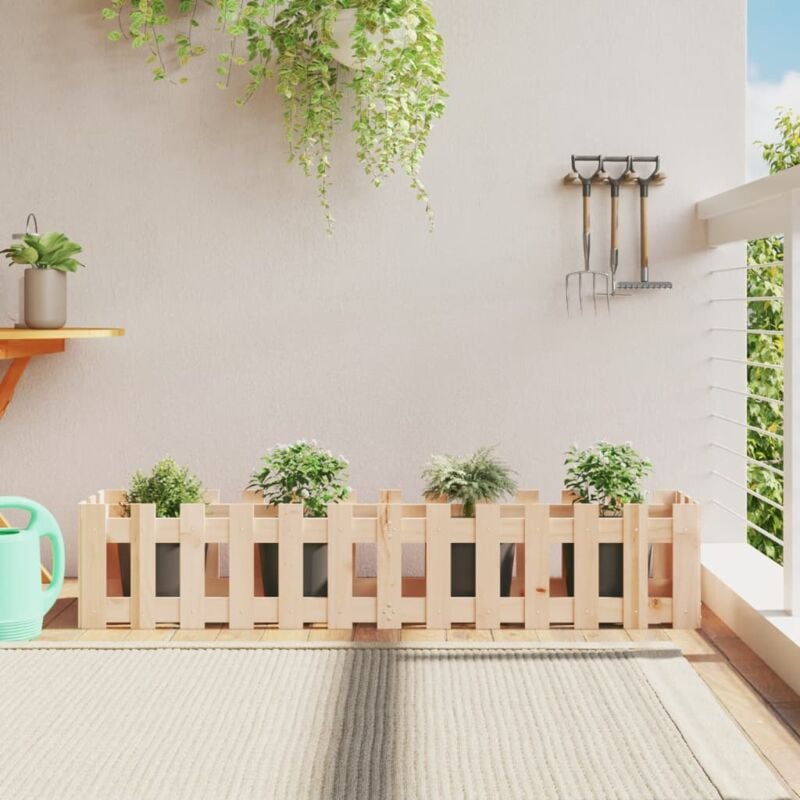 foto del prodotto fioriera rialzata giardino a recinzione 150x30x30 cm legno pino vidaxl
