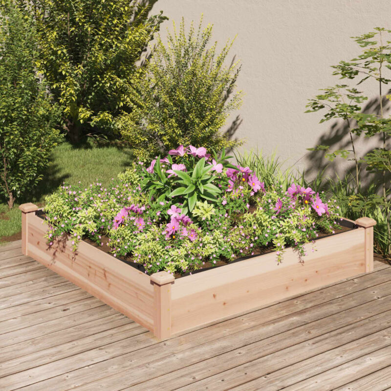 foto del prodotto fioriera rialzata giardino fodera 120x120x25cm massello abetecod mxl 79039