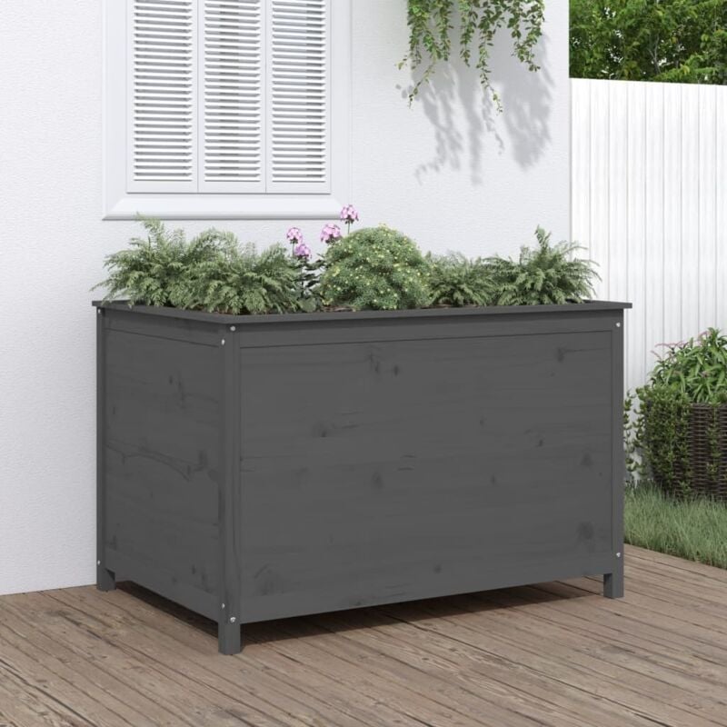foto del prodotto fioriera rialzata giardino grigia 119,5x82,5x78cm massello pinocod mxl 119798