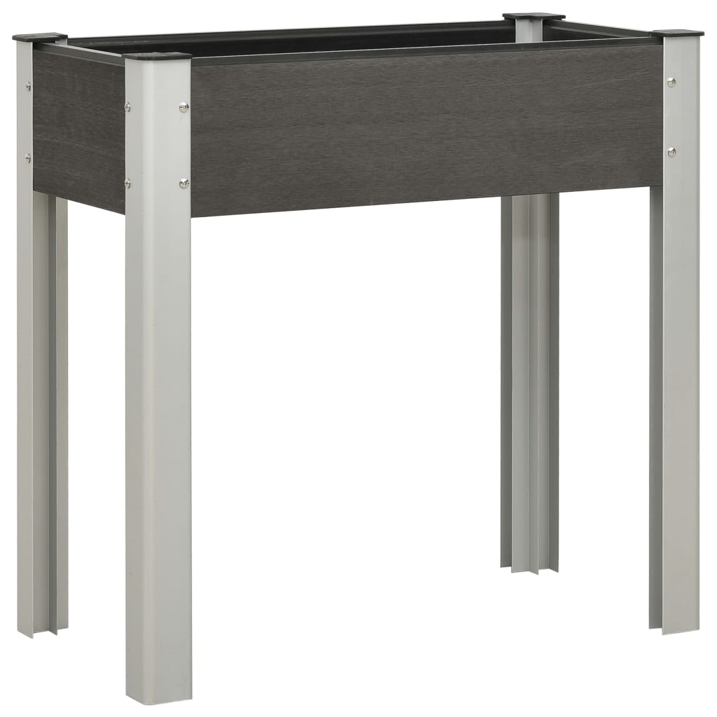 foto del prodotto fioriera rialzata per piante fiori da giardino 75 x 40 x 75 cm wpc grigio