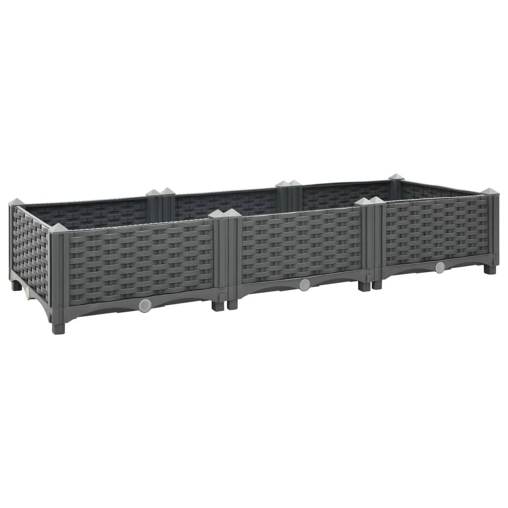 foto del prodotto fioriera rialzata piante fiori giardino 120 x 40 x 23 cm polipropilene grigio scuro 02 0000902