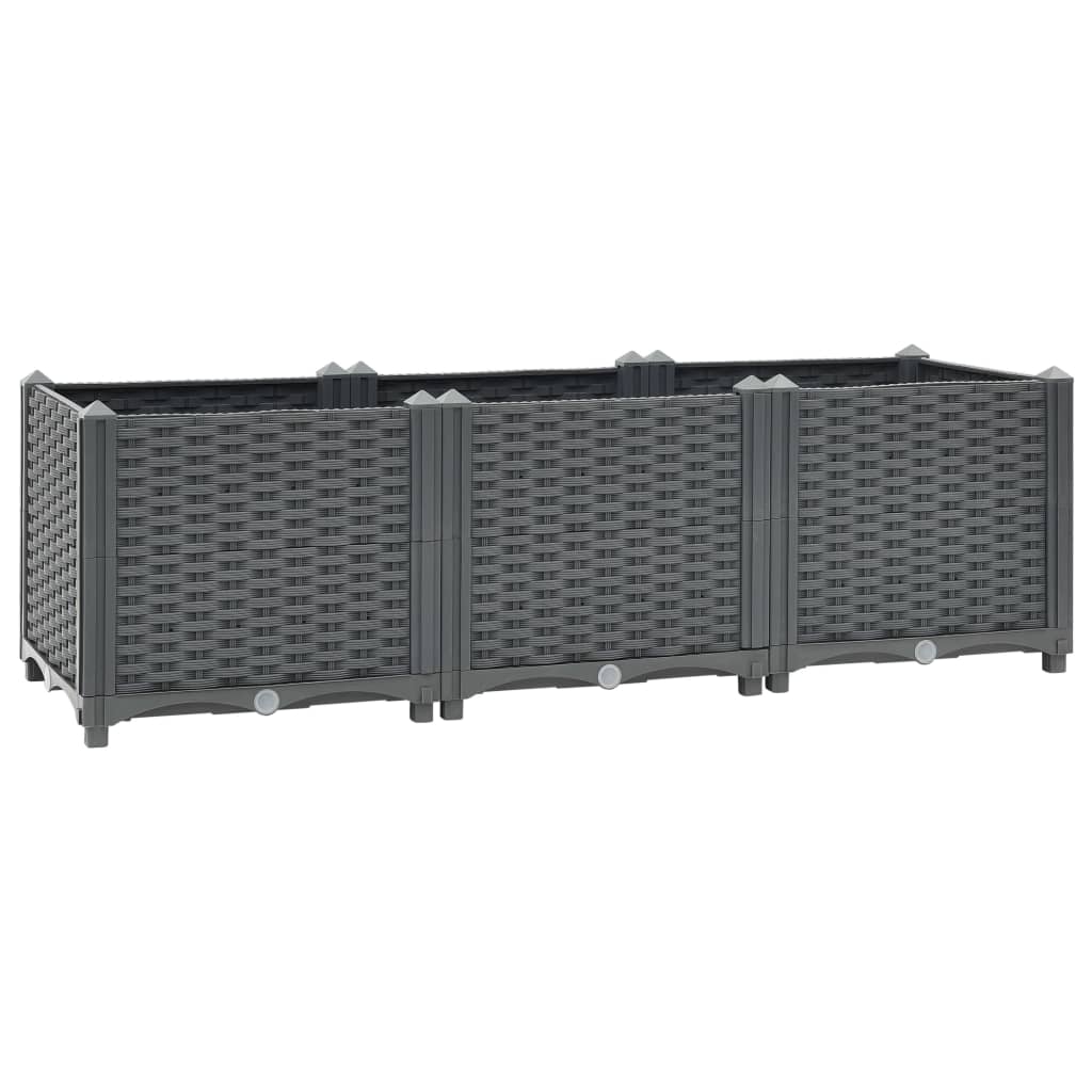 immagine 0 del prodotto fioriera rialzata piante fiori giardino 120 x 40 x 38 cm polipropilene grigio scuro 02 0000905