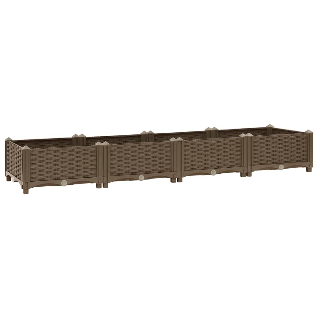 foto del prodotto fioriera rialzata piante fiori giardino 160 x 40 x 23 cm polipropilene marrone 02 0000916