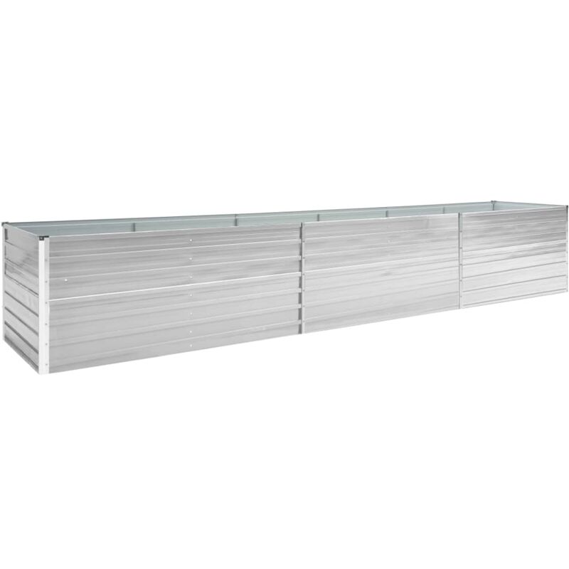 foto del prodotto fioriera rialzata piante fiori giardino 480 x 80 x 45 cm acciaio zincato grigio 02 0001123