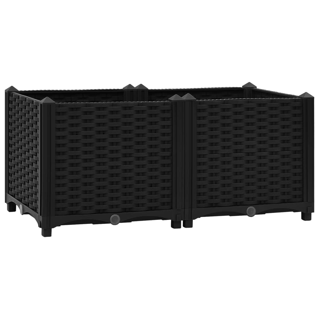 foto del prodotto fioriera rialzata piante fiori giardino 80 x 40 x 38 cm polipropilene nero 02 0000947
