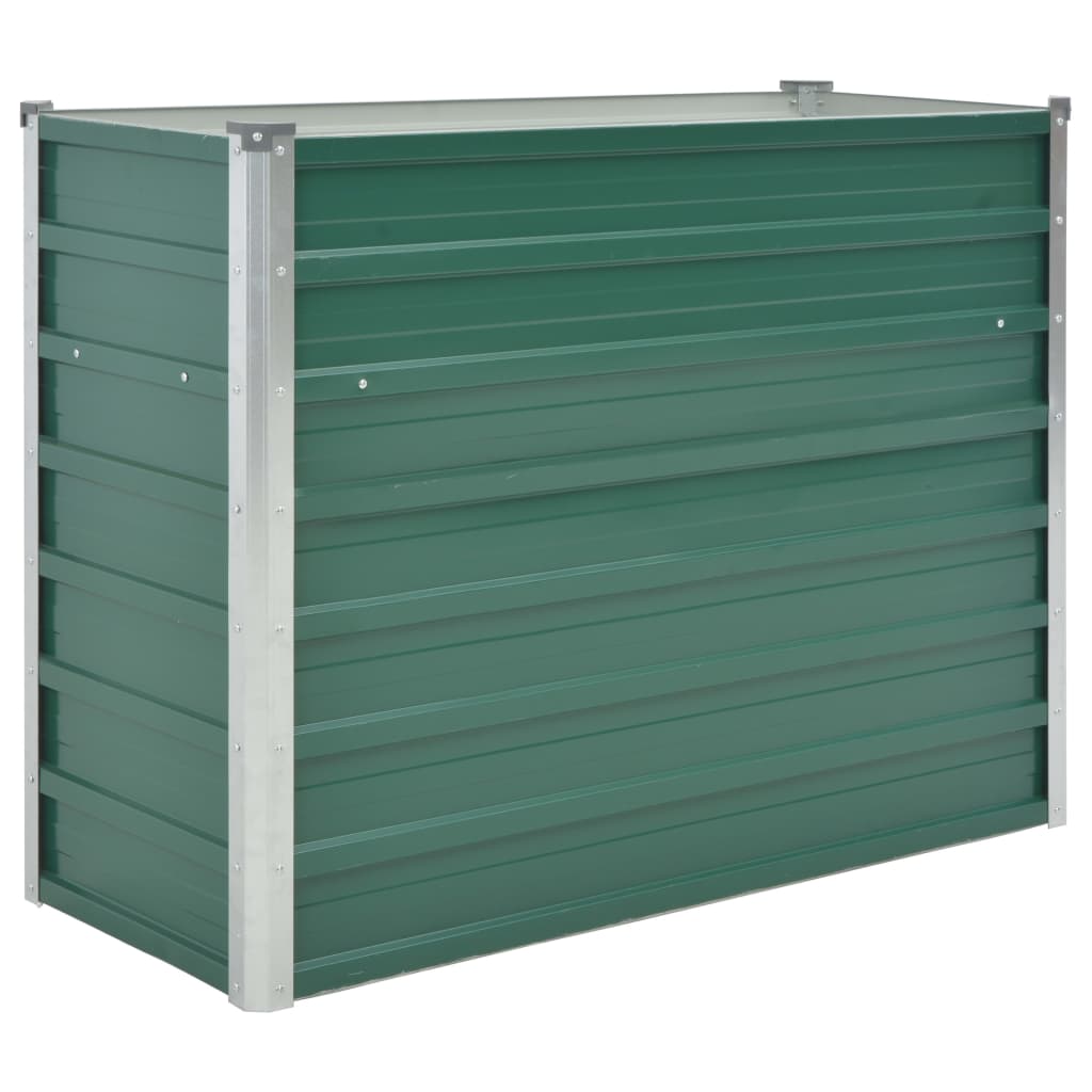 foto del prodotto fioriera rialzata piante fiori giardino acciaio zincato 100 x 40 x 77 cm verde 02 0001088