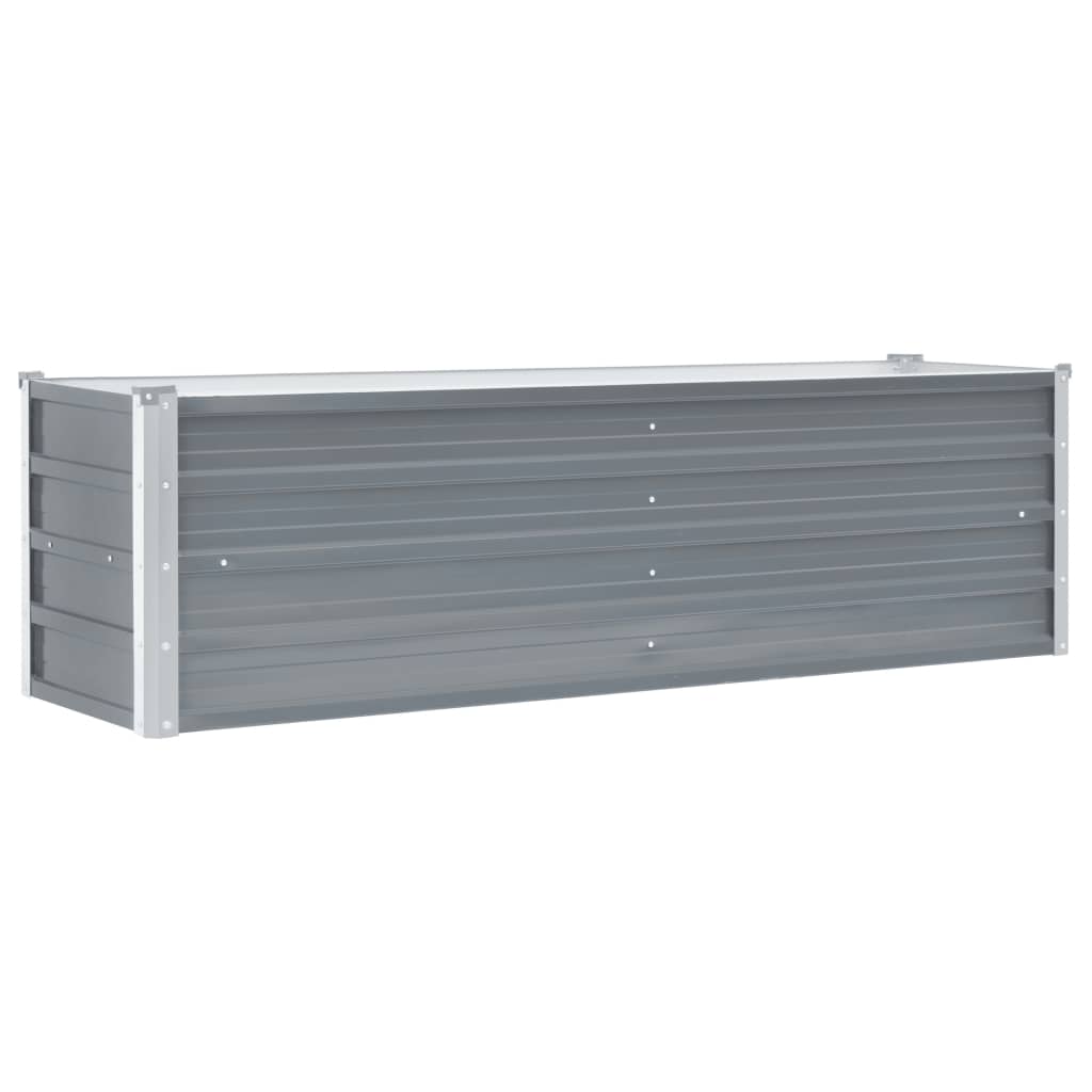 foto del prodotto fioriera rialzata piante fiori giardino acciaio zincato 160 x 40 x 45 cm grigio 02 0001091