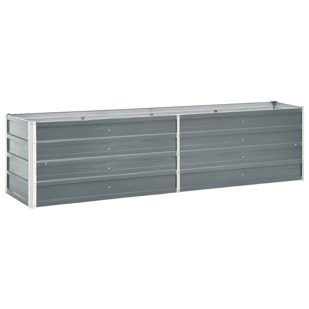 foto del prodotto fioriera rialzata piante fiori giardino acciaio zincato 240 x 40 x 45 cm grigio 02_0001096