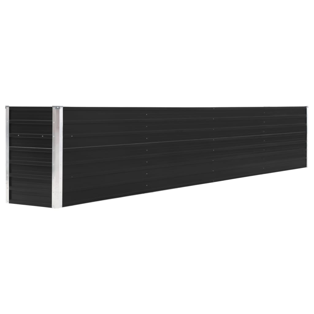 foto del prodotto fioriera rialzata piante fiori giardino acciaio zincato 320 x 40 x 45 cm antracite 02 0001107