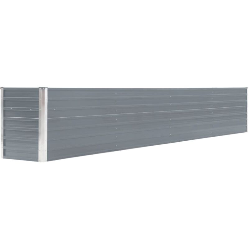 foto del prodotto fioriera rialzata piante fiori giardino acciaio zincato 320 x 40 x 45 cm grigio 020001108