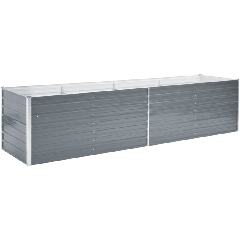 foto del prodotto fioriera rialzata piante fiori giardino acciaio zincato 320 x 80 x 77 cm grigio 020001113