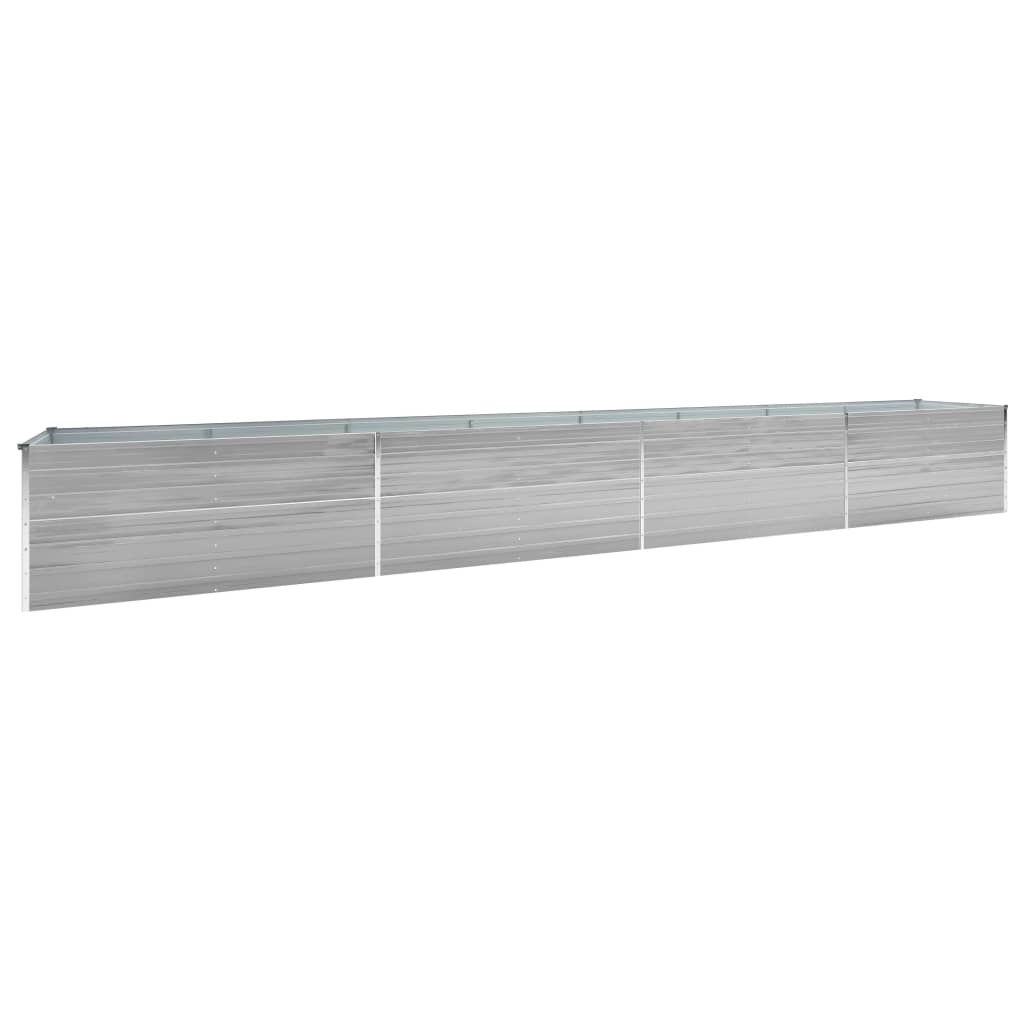 foto del prodotto fioriera rialzata piante fiori giardino acciaio zincato 600 x 80 x 45 cm grigio 02 0001131