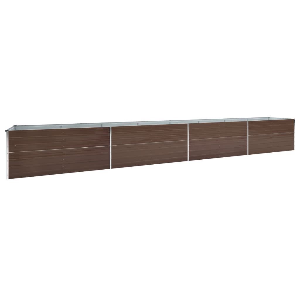foto del prodotto fioriera rialzata piante fiori giardino acciaio zincato 600 x 80 x 45 cm marrone 02 0001132