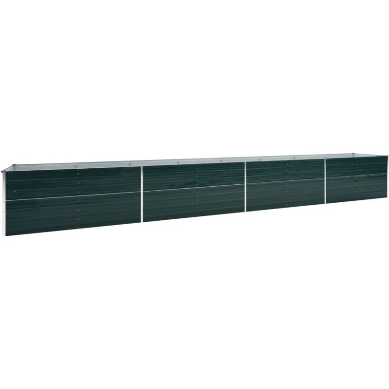 foto del prodotto fioriera rialzata piante fiori giardino acciaio zincato 600 x 80 x 45 cm verde 020001133