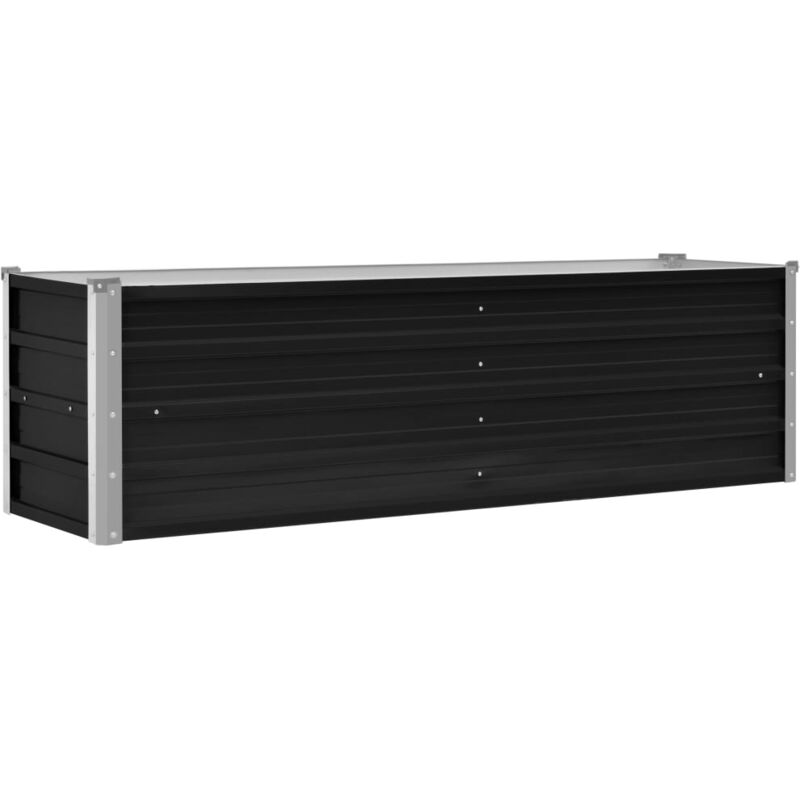 foto del prodotto fioriera rialzata piante fiori giardino antracite 160 x 40 x 45 cm acciaio zincato 020001141