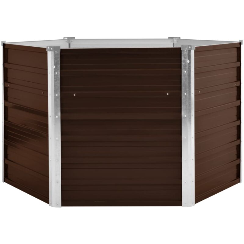 foto del prodotto fioriera rialzata piante fiori giardino marrone 129 x 129 x 77 cm acciaio zincato 020001215