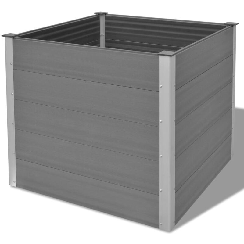 foto del prodotto fioriera rialzata piante fiori giardino wpc 100 x 100 x 91 cm grigio