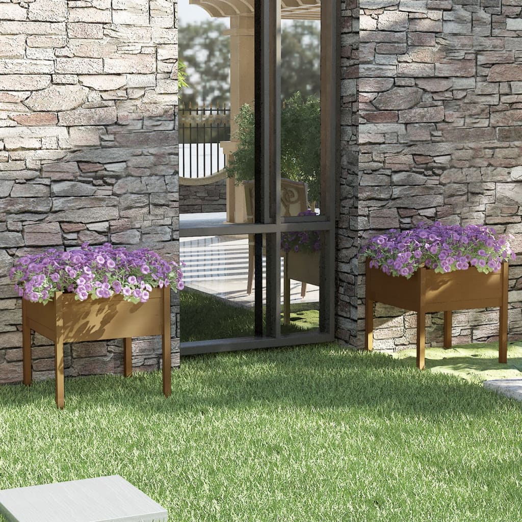foto del prodotto fioriere 2 pz ambra 70x70x70 cm in legno massello di pino