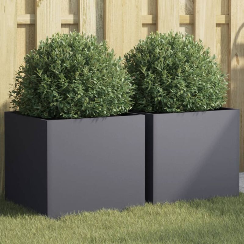 foto del prodotto fioriere 2 pz antracite 42x40x39 cm in acciaio vidaxl