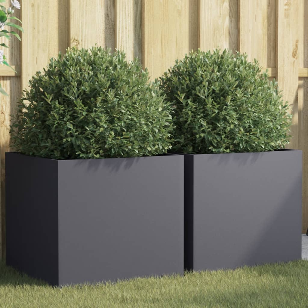 foto del prodotto fioriere 2 pz antracite 49x47x46 cm acciaio laminato a freddocod mxl 112192
