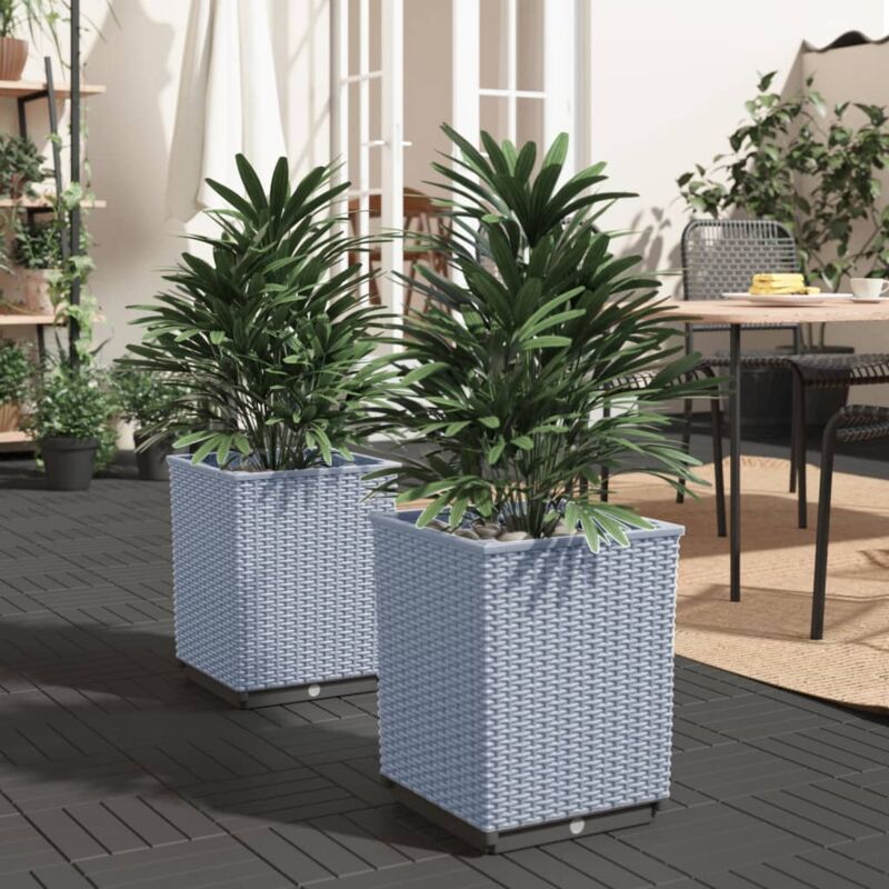 foto del prodotto fioriere 2 pz grigio chiaro 30x30x37 cm in polipropilene