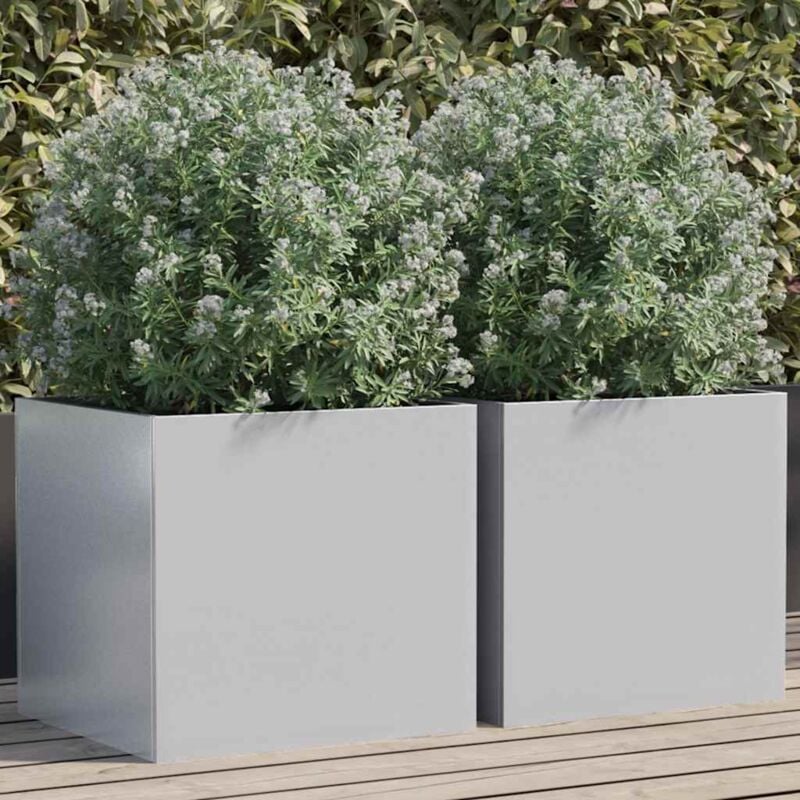 immagine 0 del prodotto fioriere 2pz argento 42x40x39 cm in acciaio zincato vidaxl