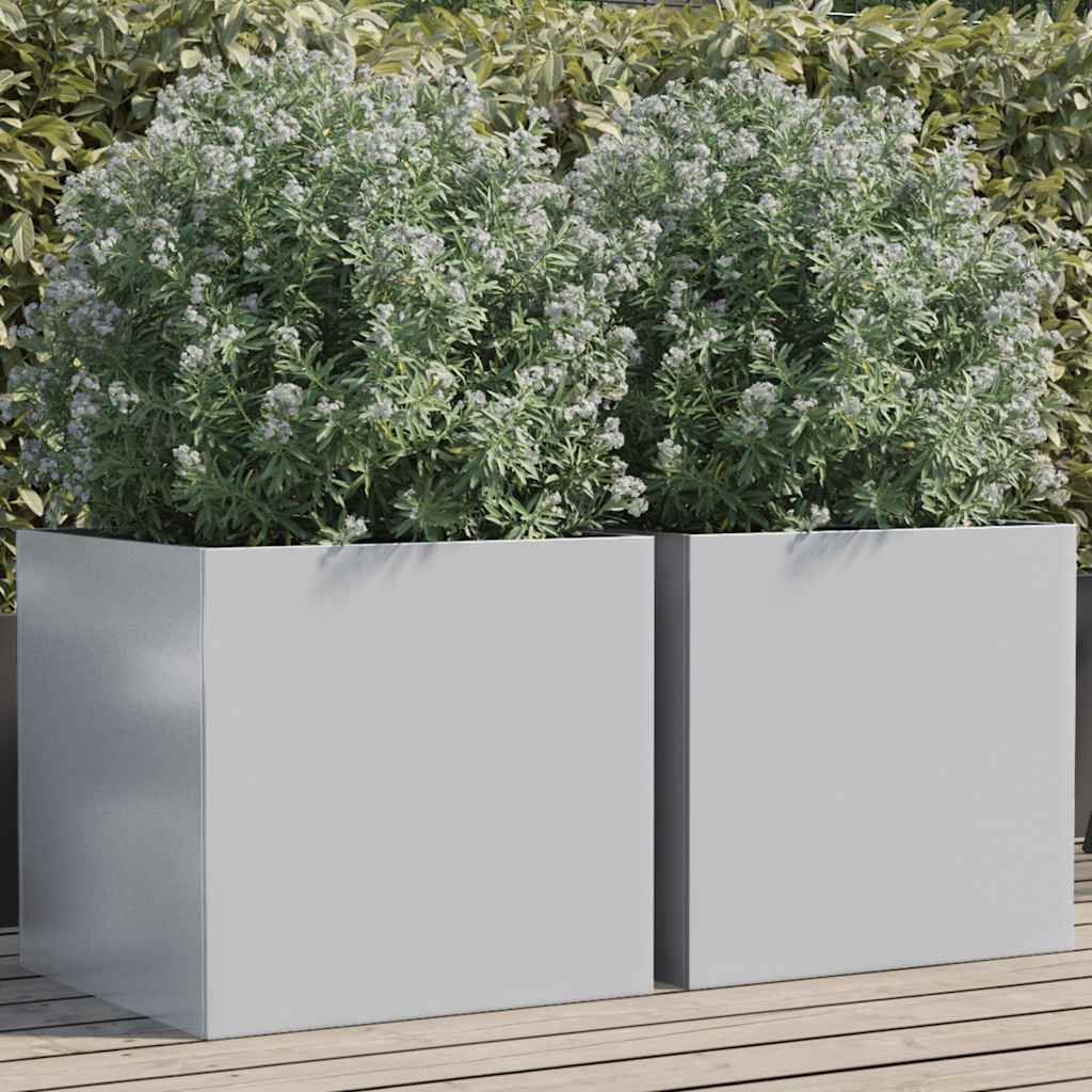 foto del prodotto fioriere 2pz argento 49x47x46 cm in acciaio zincatocod mxl 112194