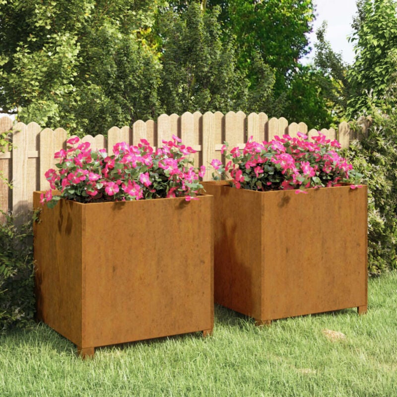 foto del prodotto fioriere con gambe 2pz ruggine 49x47x50 cm acciaio corten vidaxl