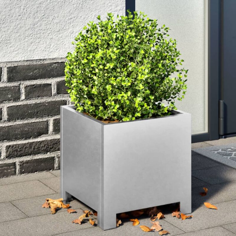 foto del prodotto fioriere da giardino 2 pz 30x30x30 grigie in acciaio zincato vidaxl