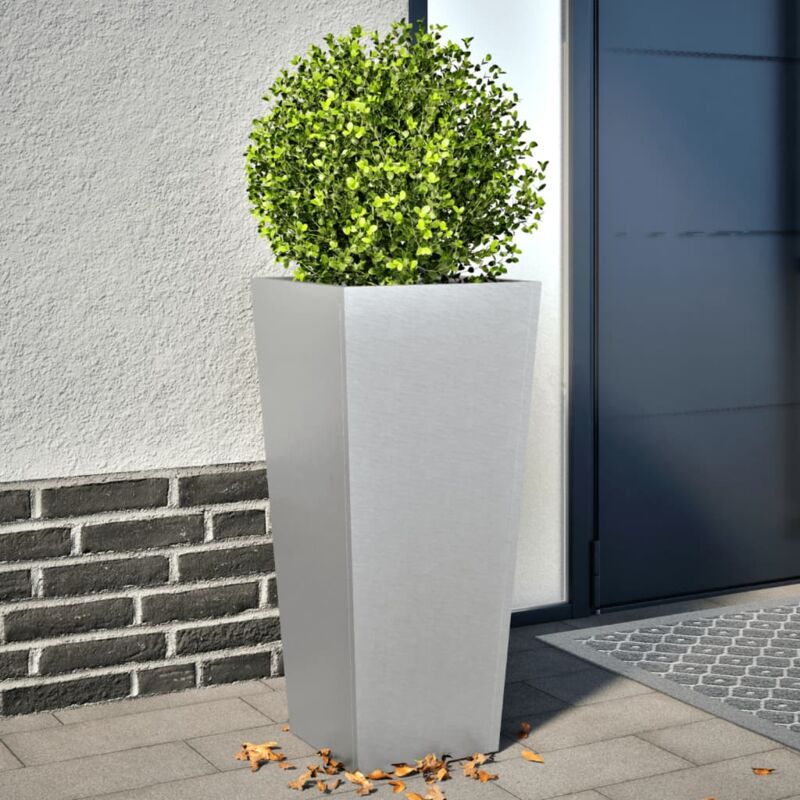 foto del prodotto fioriere da giardino 2 pz 35x35x75 cm in acciaio zincato vidaxl