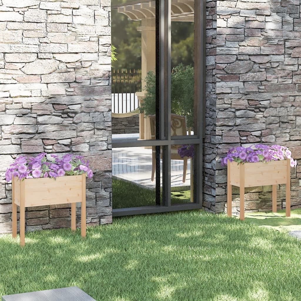 foto del prodotto fioriere da giardino 2 pz 70x31x70 cm in legno massello di pino cod mxl 66914