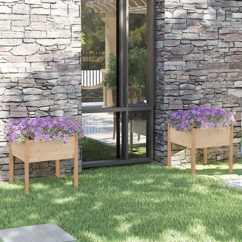foto del prodotto fioriere da giardino 2 pz 70x70x70 cm legno massello di pino vidaxl