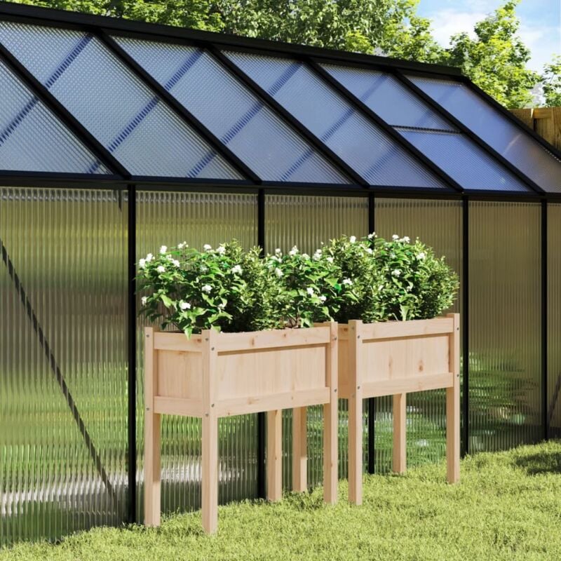 foto del prodotto fioriere da giardino 2 pz con gambe in legno massello di pino vidaxl