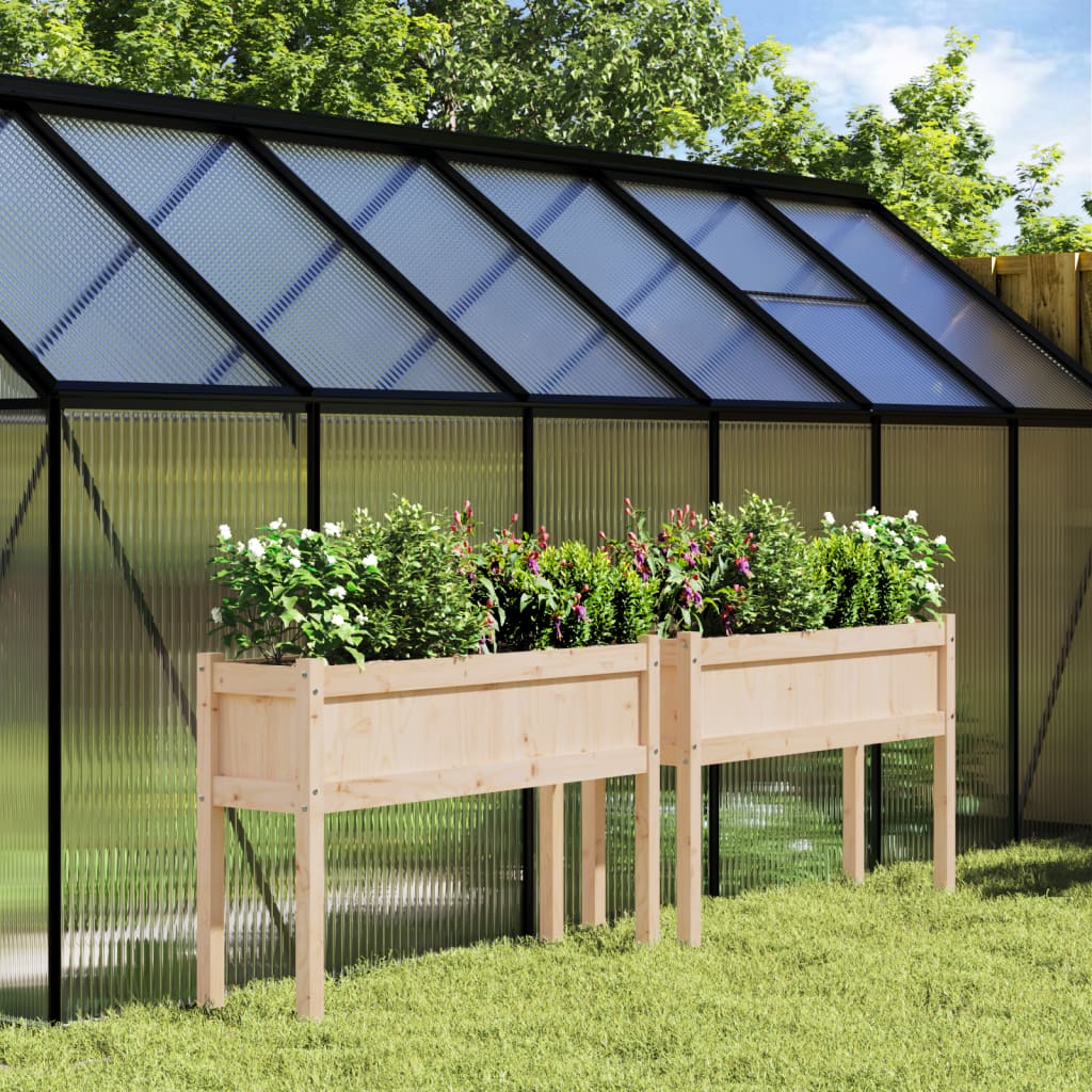 foto del prodotto fioriere da giardino 2 pz con gambe in legno massello di pinocod mxl 85261