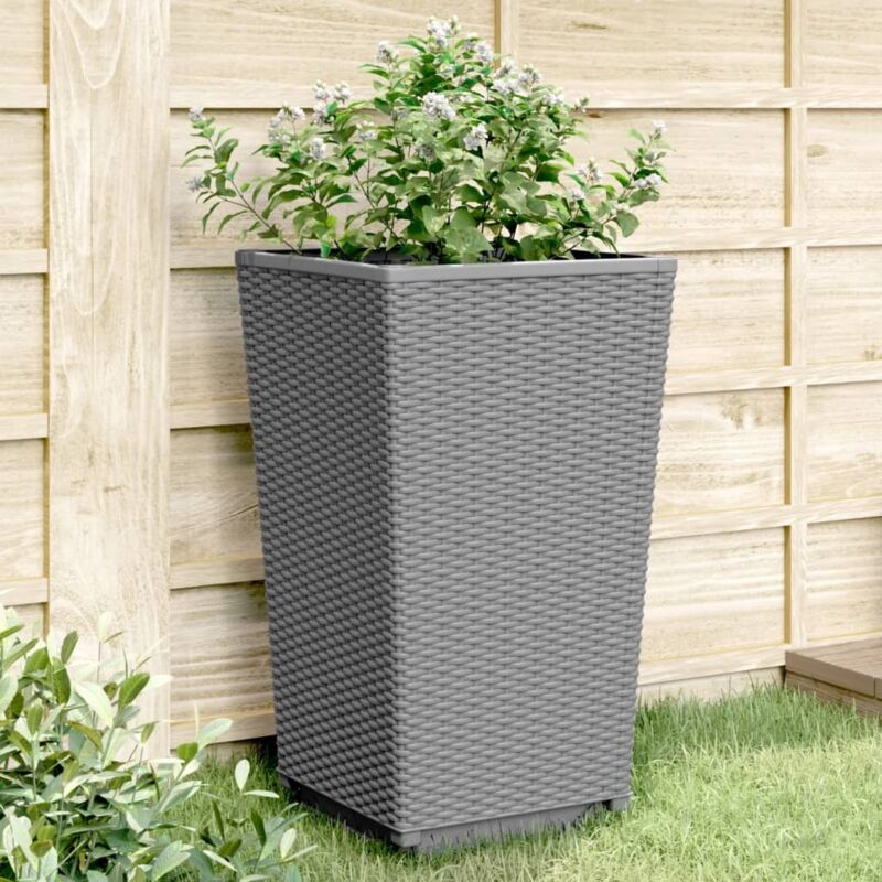 foto del prodotto fioriere da giardino 2 pz grigio chiaro 32,5x32,5x57 cm in pp vidaxl