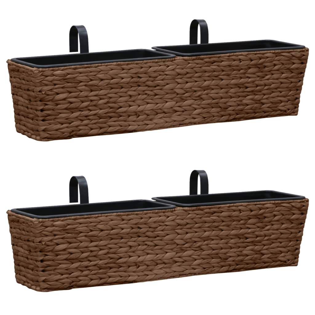 foto del prodotto fioriere da giardino 2 pz in giacinto intrecciato marrone cod mxl 40530