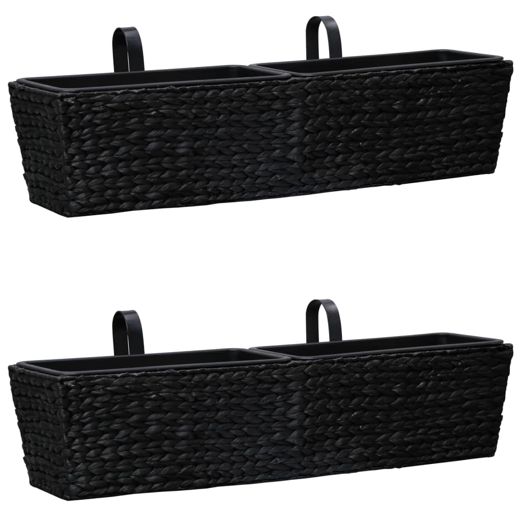 foto del prodotto fioriere da giardino 2 pz in giacinto intrecciato nero cod mxl 67027