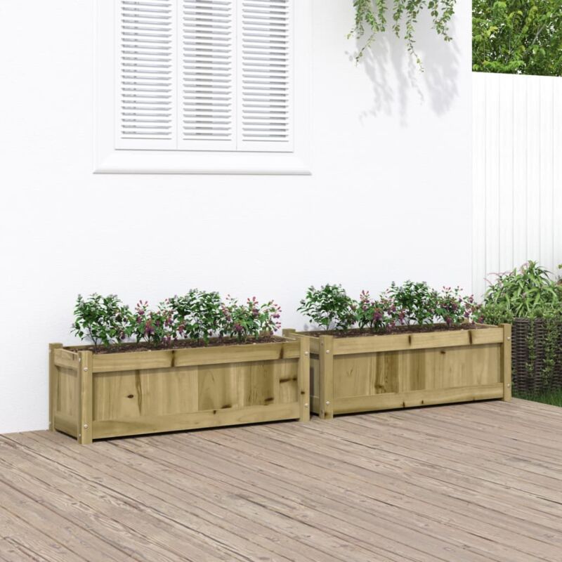 foto del prodotto fioriere da giardino 2 pz in legno di pino impregnato vidaxl