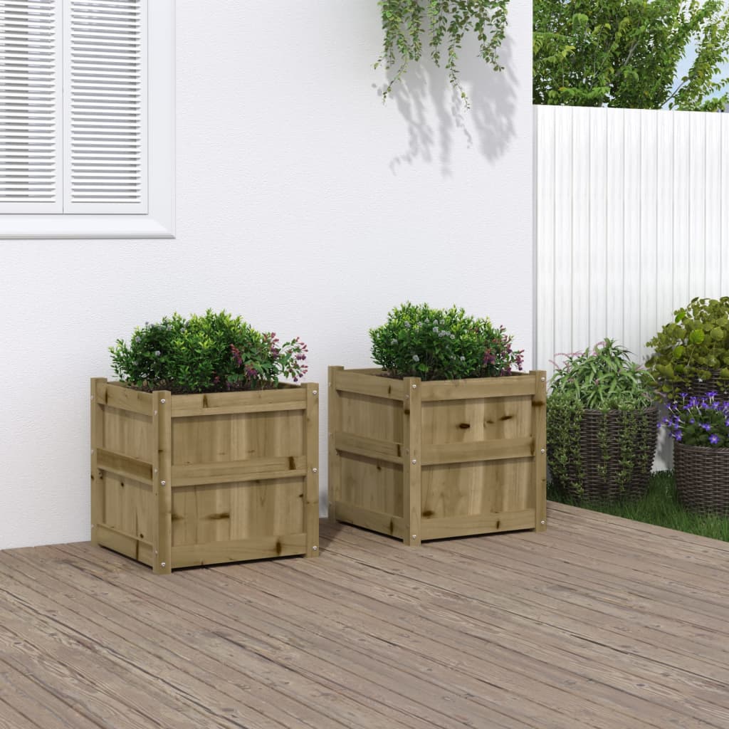 foto del prodotto fioriere da giardino 2 pz in legno di pino impregnatocod mxl 108694