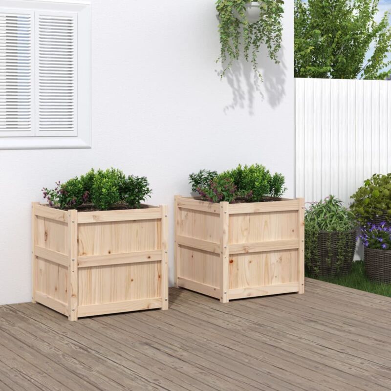 foto del prodotto fioriere da giardino 2 pz in legno massello di pino vidaxl