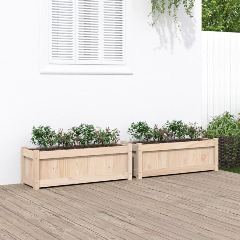 foto del prodotto fioriere da giardino 2 pz in legno massello di pino vidaxl