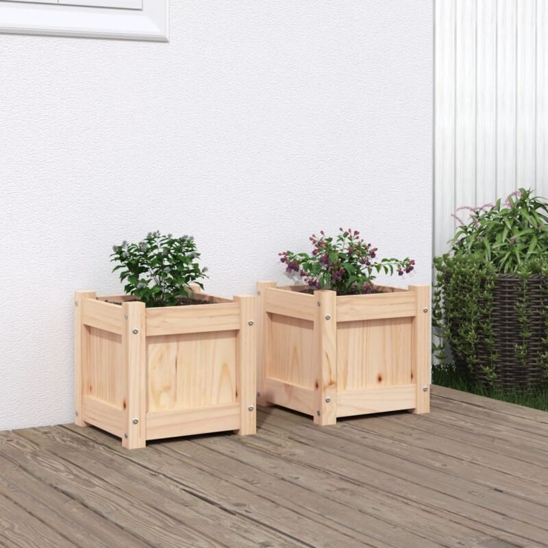 foto del prodotto fioriere da giardino 2 pz in legno massello di pino vidaxl