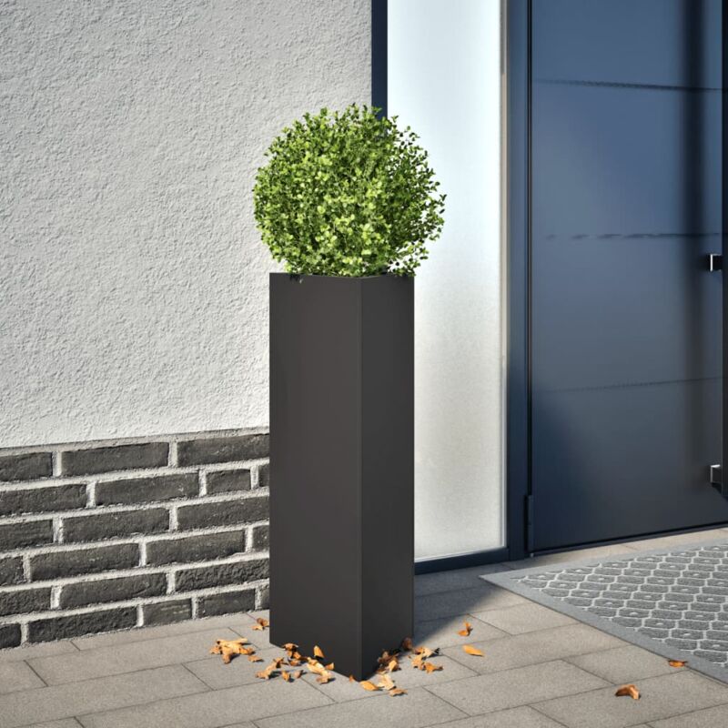 foto del prodotto fioriere da giardino 2 pz nere triangolari 30x26x75 cm acciaio vidaxl