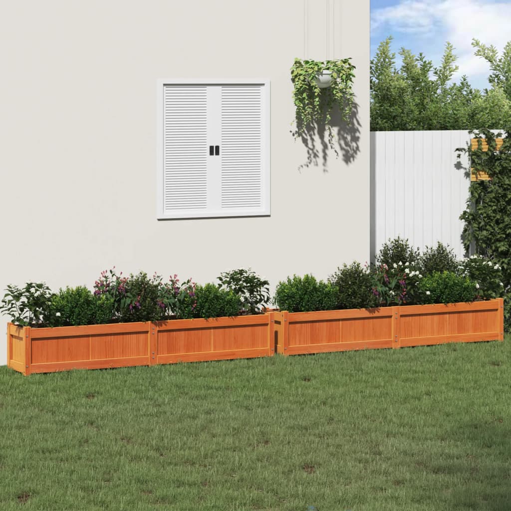 foto del prodotto fioriere da giardino 2pz marrone cera legno massello di pino