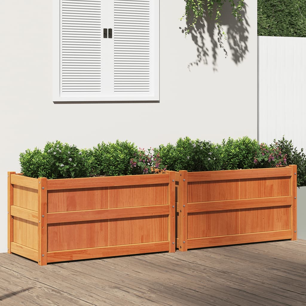 foto del prodotto fioriere da giardino 2pz marrone cera legno massello di pinocod mxl 134564