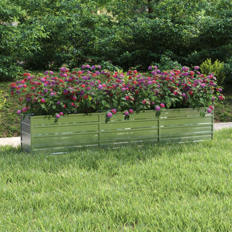 foto del prodotto fioriere,letto rialzato giardino,orti rialzati 240x40x45 cm in acciaio zincato argento cnwi923368 bonnevie
