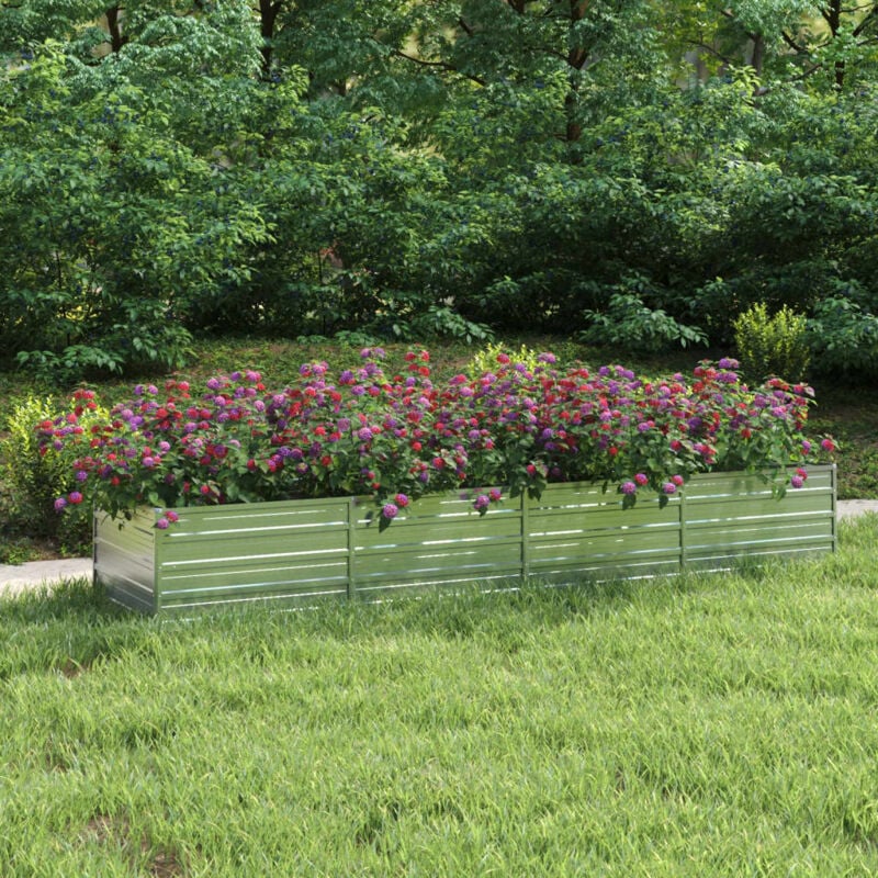 foto del prodotto fioriere,letto rialzato giardino,orti rialzati 320x80x45 cm in acciaio zincato argento cnwi586442 bonnevie